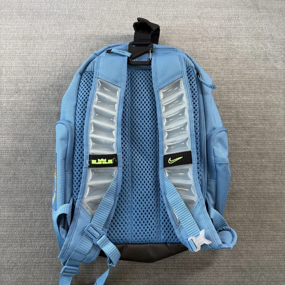 Nike LeBron James Basketball Backpack Blue Bubble Straps Lightweight Pockets